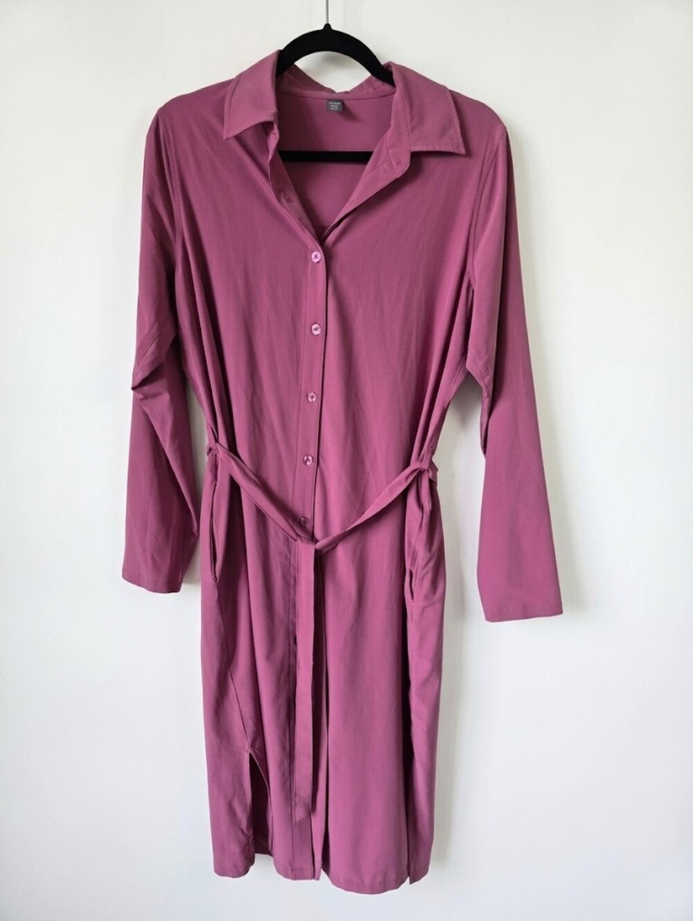 Joe Fresh Mauve Belted Shirt Dress w/ Side Slits - Women's Medium